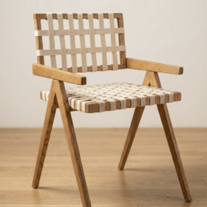 Sedia Artigianale Legno Massello e Corda